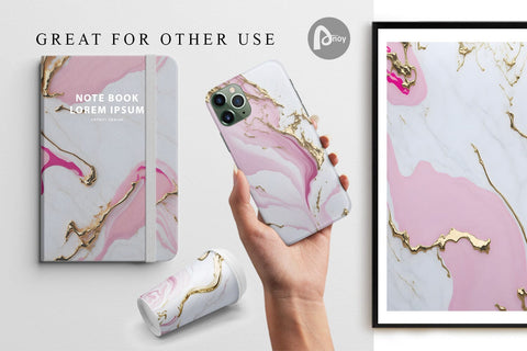 Digital Paper Marble Liquid White Pink Digital Pattern artnoy 