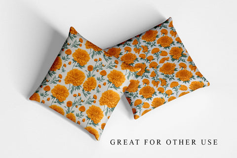 Digital Paper Marigold Flower Seamless Pattern Digital Pattern artnoy 