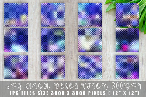 Digital paper Mermaid scales pattern and gradient blue background Digital Pattern artnoy 