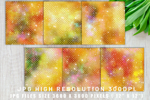 Digital paper mermaid scales pattern with galaxy space background Digital Pattern artnoy 