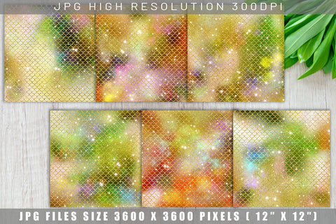 Digital paper mermaid scales pattern with galaxy space background Digital Pattern artnoy 