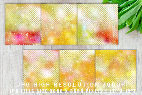 Digital paper mermaid scales pattern with galaxy space background Digital Pattern artnoy 