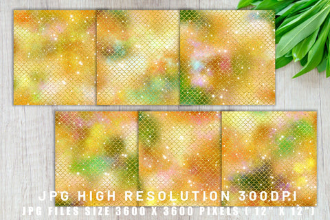 Digital paper mermaid scales pattern with galaxy space background Digital Pattern artnoy 