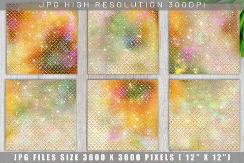 Digital paper mermaid scales pattern with galaxy space background Digital Pattern artnoy 