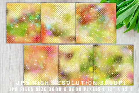 Digital paper mermaid scales pattern with galaxy space background Digital Pattern artnoy 