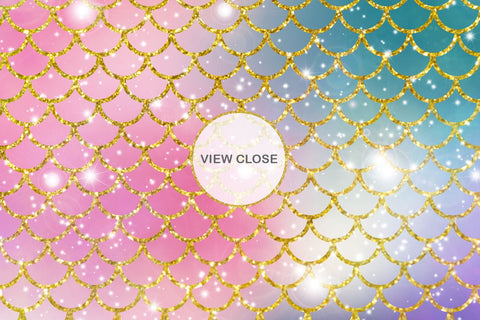 Digital paper mermaid scales pattern with galaxy space background Digital Pattern artnoy 