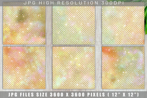 Digital paper mermaid scales pattern with galaxy space background Digital Pattern artnoy 