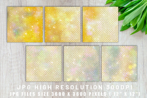 Digital paper mermaid scales pattern with galaxy space background Digital Pattern artnoy 