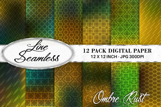 Digital paper mix line pattern on gradient color background Digital Pattern artnoy 