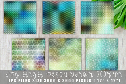 Digital paper mix line pattern on gradient turquoise color background Digital Pattern artnoy 
