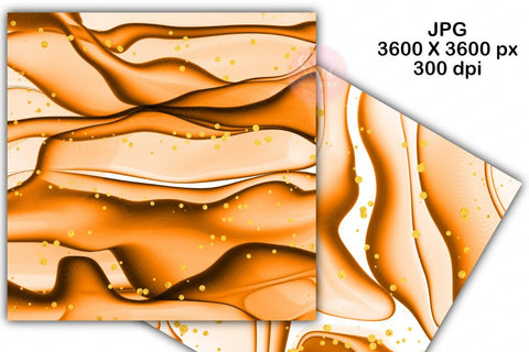 Digital Paper - Orange Ink Glitter Background Pack Digital Pattern SineDigitalDesign 