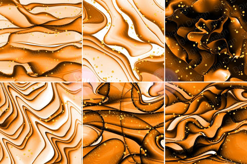 Digital Paper - Orange Ink Glitter Background Pack Digital Pattern SineDigitalDesign 