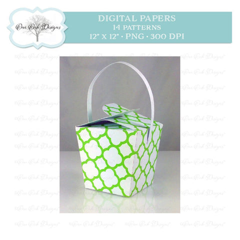 Digital Paper Pack Lime Green Collection One Oak Designs 