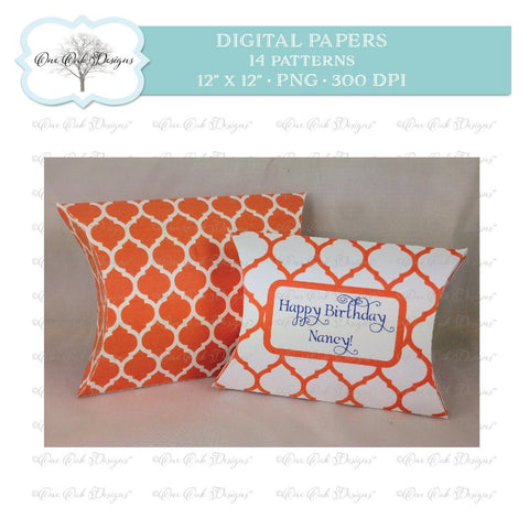 Digital Paper Pack Orange Collection One Oak Designs 