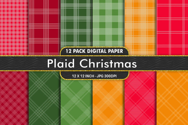 Digital Paper plaid christmas background Digital Pattern artnoy 