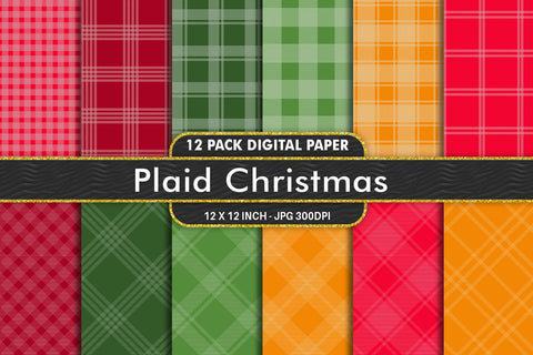 Digital Paper plaid christmas background Digital Pattern artnoy 