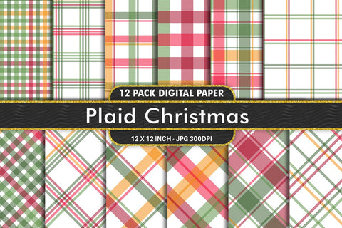 Digital Paper plaid christmas background Digital Pattern artnoy 