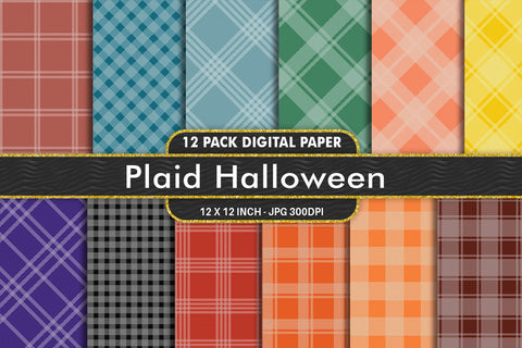 digital paper plaid Halloween background Digital Pattern artnoy 