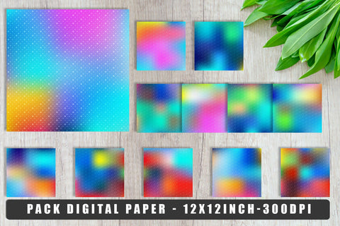 Digital Paper polka dot pattern with gradient colorful background Digital Pattern artnoy 