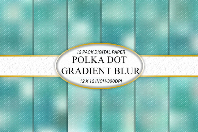 Digital Paper polka dot pattern with green gradient color background Digital Pattern artnoy 