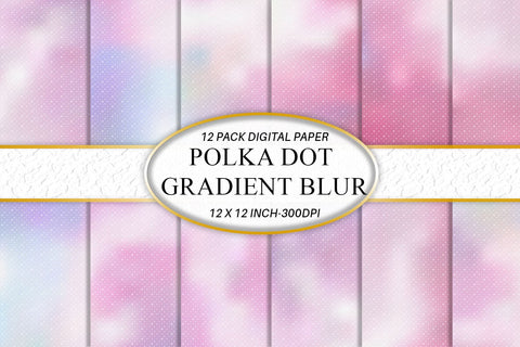 Digital Paper polka dot pattern with pink gradient color background Digital Pattern artnoy 