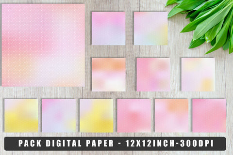 Digital Paper polka dot pattern with pink gradient color background Digital Pattern artnoy 