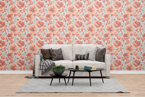 Digital Paper Poppy Flower Seamless Pattern Digital Pattern artnoy 