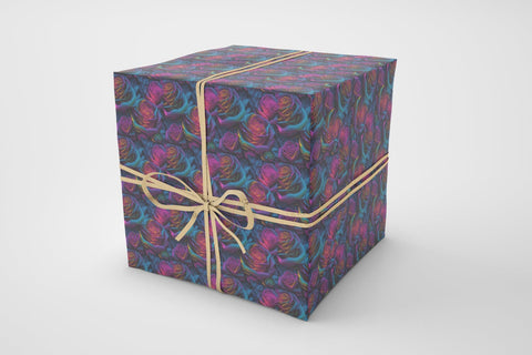 Digital Paper Rainbow Neon Rose Flower Seamless Pattern Digital Pattern artnoy 