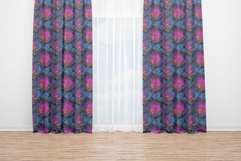 Digital Paper Rainbow Neon Rose Flower Seamless Pattern Digital Pattern artnoy 