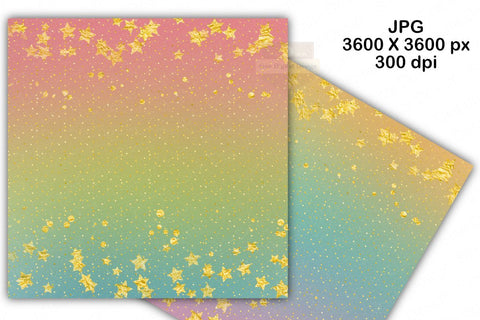 Digital Paper - Rainbow Star Glitter Background Pack Digital Pattern SineDigitalDesign 