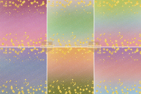 Digital Paper - Rainbow Star Glitter Background Pack Digital Pattern SineDigitalDesign 
