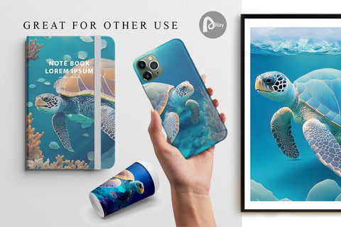 Digital Paper Sea Turtle Digital Pattern artnoy 