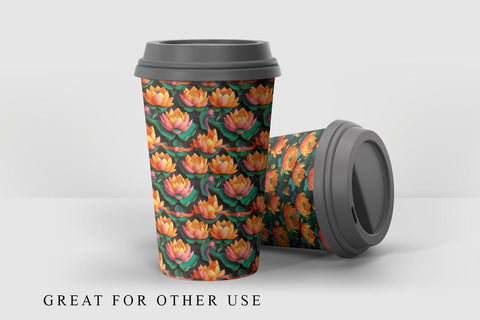 Digital paper seamless pattern of lotus flowers Digital Pattern artnoy 