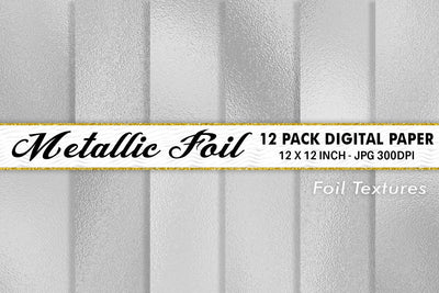 Digital Paper Silver Metallic foil texture background Digital Pattern artnoy 