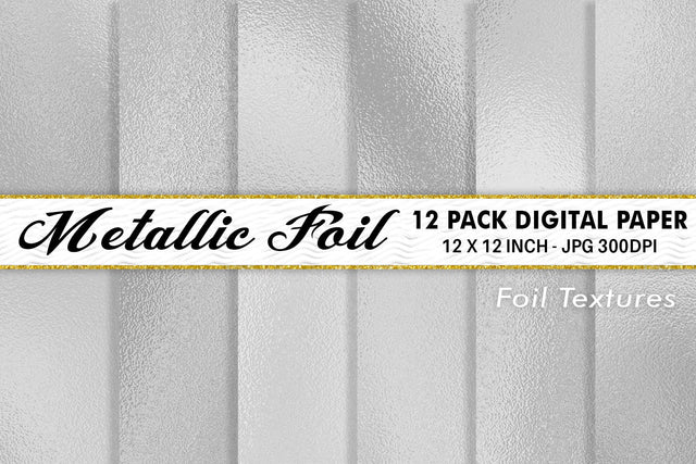 Digital Paper Silver Metallic foil texture background Digital Pattern artnoy 