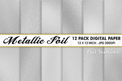 Digital Paper Silver Metallic foil texture background Digital Pattern artnoy 