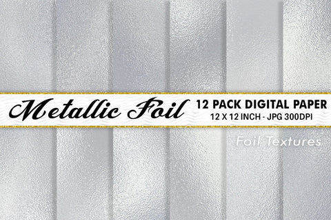 Digital Paper Silver Metallic foil texture background Digital Pattern artnoy 