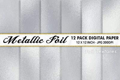 Digital Paper Silver Metallic foil texture background Digital Pattern artnoy 