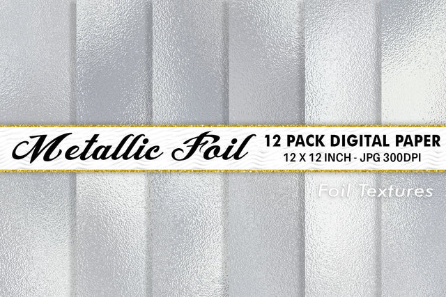 Digital Paper Silver Metallic foil texture background Digital Pattern artnoy 