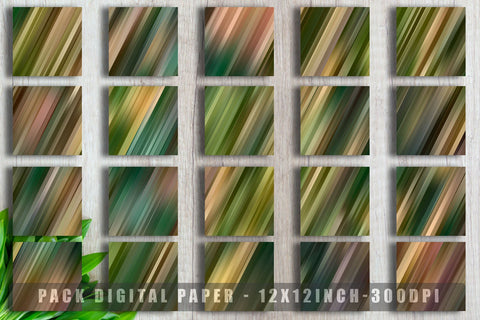 Digital paper striped line green background Digital Pattern artnoy 