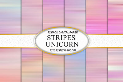 Digital paper striped unicorn color background Digital Pattern artnoy 
