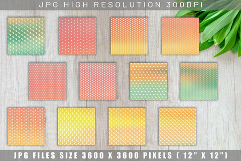 Digital paper summer pattern with gradient color background Digital Pattern artnoy 