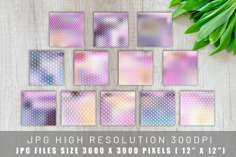 Digital paper summer pattern with gradient color background Digital Pattern artnoy 