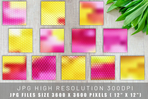 Digital paper summer pattern with gradient color background Digital Pattern artnoy 