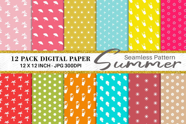 Digital paper summer pattern with pastel color background Digital Pattern artnoy 