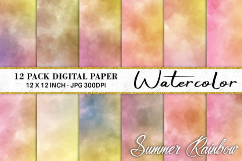 Digital Paper summer Watercolor background Digital Pattern artnoy 