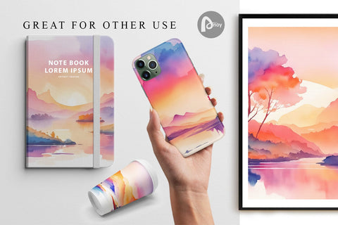 Digital Paper Sunsets Landscape Digital Pattern artnoy 