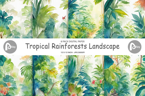 Digital Paper Tropical Rainforests Digital Pattern artnoy 