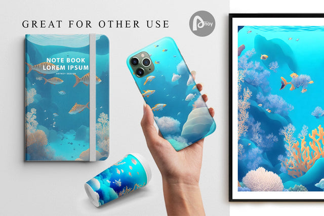 Digital Paper Underwater Sea Digital Pattern artnoy 