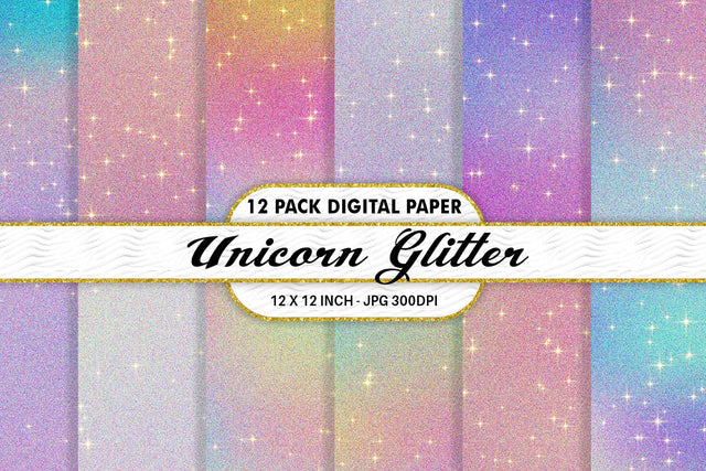 digital paper unicorn color glitter texture background Digital Pattern artnoy 